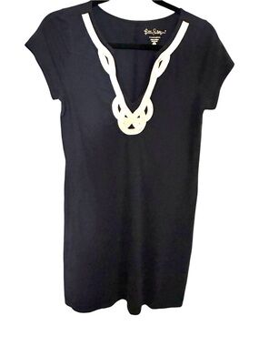 Lilly Pulitzer Navy Mini Dress with White Rope Neckline